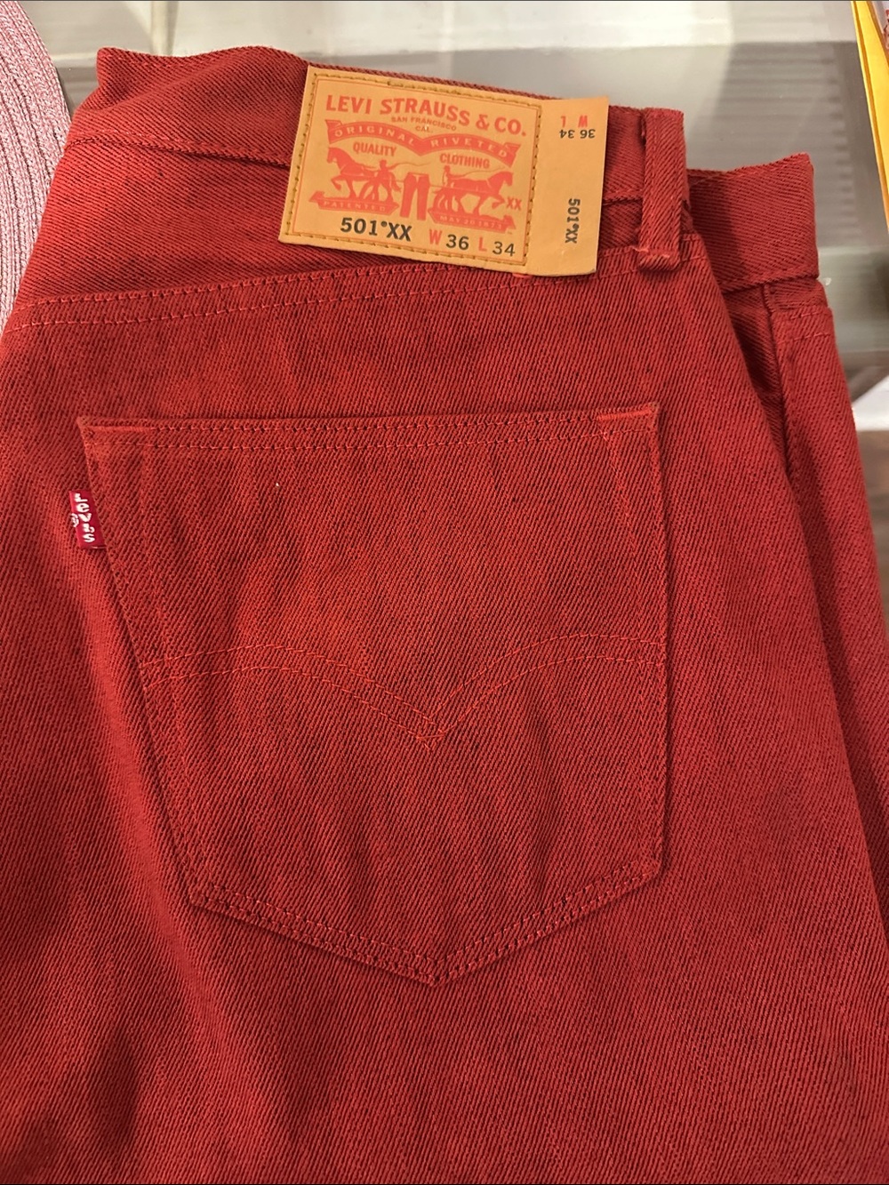 Levi's Men's Slim Straight Red Jeans - 501 XX